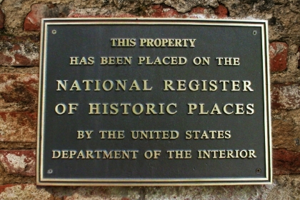 A National Register of Historic Places Plaque