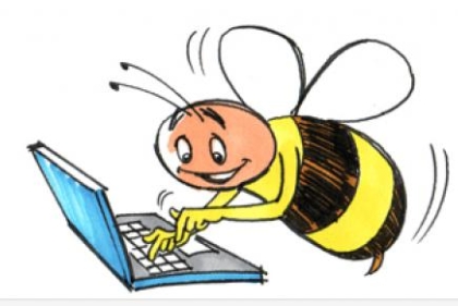 Bee using a computer