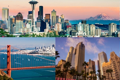 Skylines of different major American cities