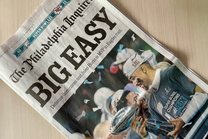 Philadelphia Inquirer the day after the eagles won the superbowl