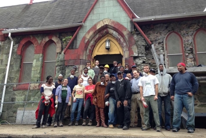 Volunteers pose for a group shot. Photo from 19th St. Baptist Church.