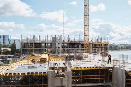 Concrete building under construction