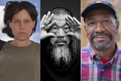 Photo triptych of Zoe Strauss/Ai Weiwei Studio/Steve Weinik 