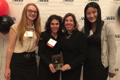 (L-R): City and Regional Planning PhD Candidate Amber Woodburn; Megan Ryerson; PennDOT Secretary Leslie Richards (WTS-Philadelphia 2013 Woman of the Year and a City and Regional Planning alumna)