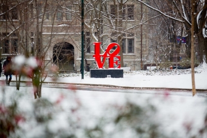 snow covered campus