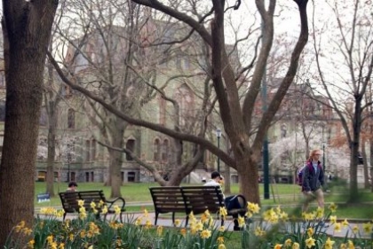 Penn campus in early spring