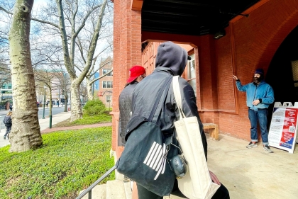 Tour happening outside Morgan Hall