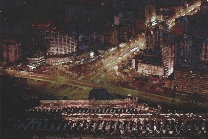 Image of an urban landscape at night