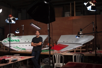 Paul Pfeiffer in his studio