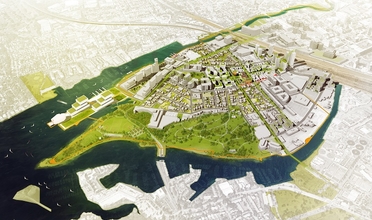 Aerial view of Stamford future development