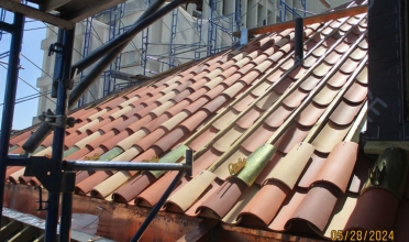Tile Roof and Scaffolding 