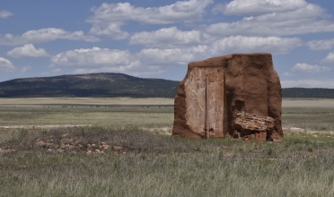 An adobe wall remnant at Fort Union.