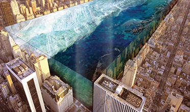 Rendering of New York's Central Park as a giant aquarium