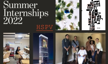 collage of photos from internships with title "Summer Internships 2022 HSPV"