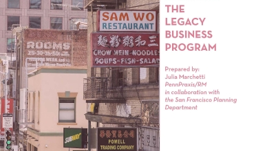 Title slide of Julia Marchetti's presentation to the San Francisco Planning Department: "Assessing the Legacy Business Program."