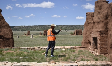 Field discussion about the process of condition assessment at WUPATKI National Monument. 