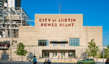 Building with sign reading City of Austin Power Plant