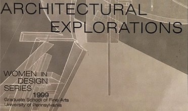 Detail of an archival flier for a 1999 Women in Design event