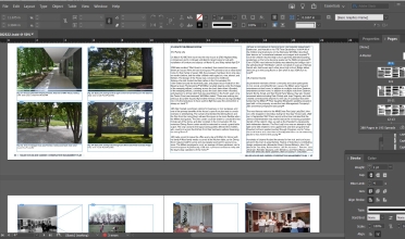 screenshots of InDesign workspace to show the size of the plan