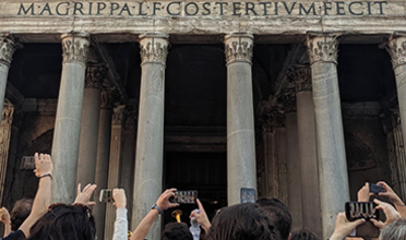 Tourists photographing the Pantheon