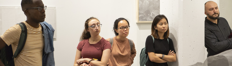 Students at an MFA Review