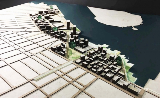 Model of section of a city.