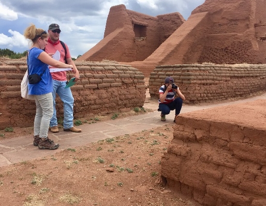 Testing a field survey and documenting various conditions of the convento walls at Pecos National Historic Park