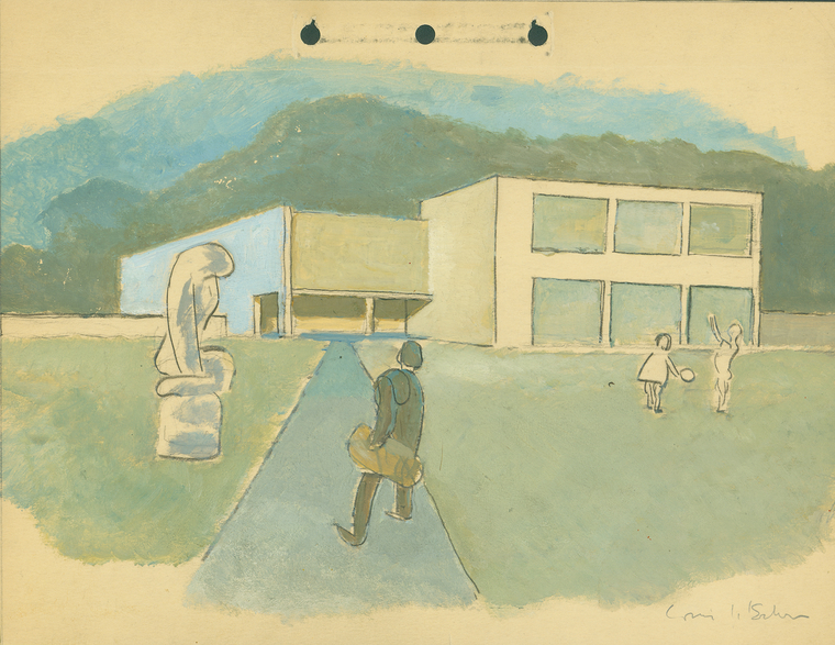 Painting of an art museum