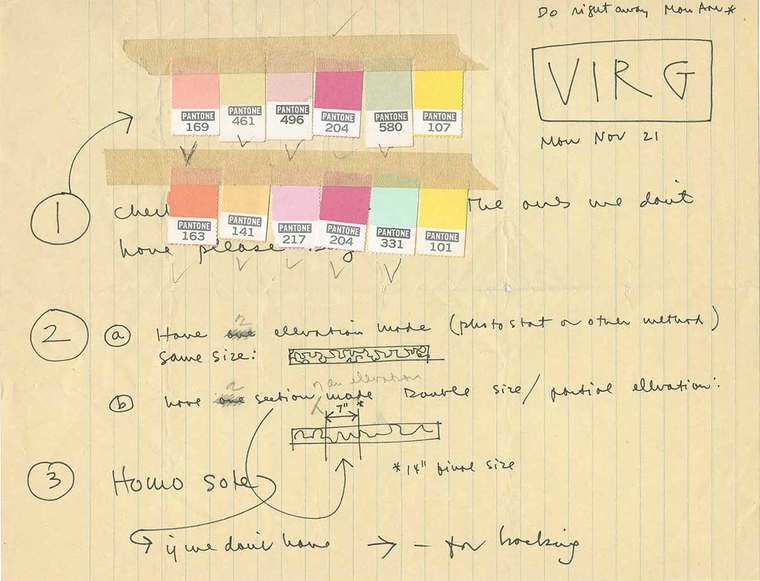 Artists notes on color samples