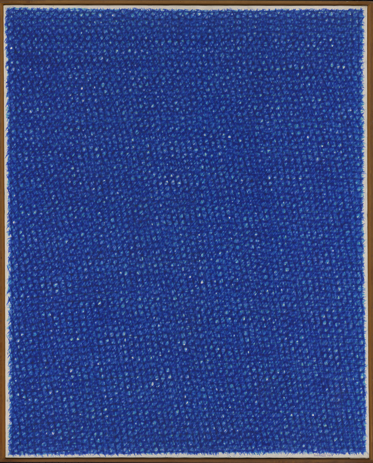 painting of blue fabric