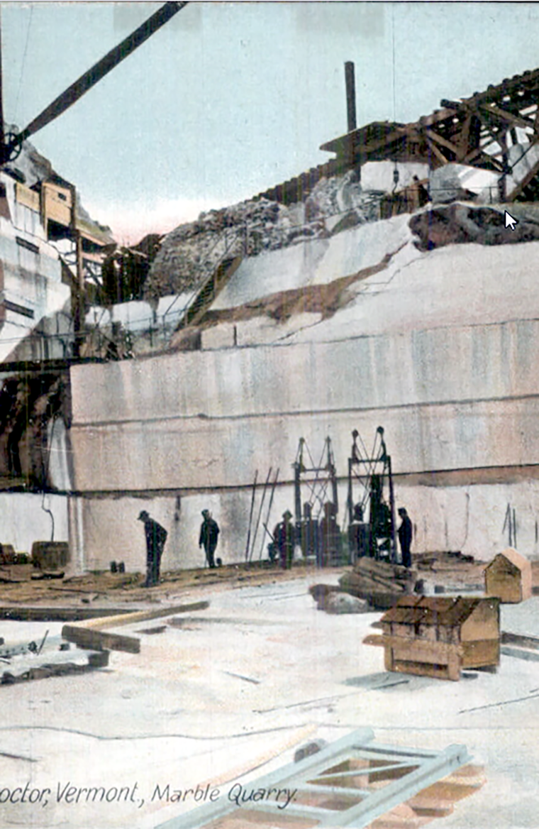 Historic photo of a stone quarry