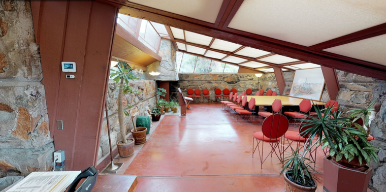 Interior of Frank Lloyd Wright’s Office at Taliesin west. Source: Frank Lloyd Wright Foundation website