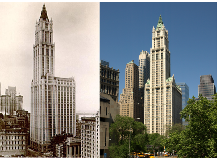 New York City office buildings then and now