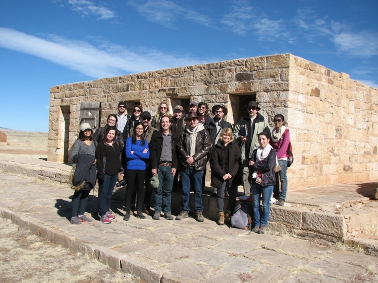 Historic Preservation and Anthropology students and faculty on site