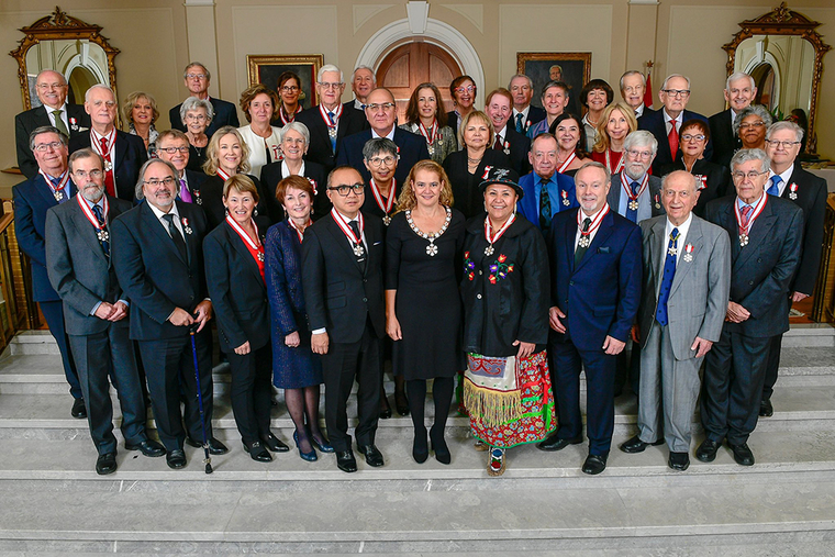 Ken Lum (left off center, front row) at the November 21 investiture ceremony for the Order of Canada in Ottawa