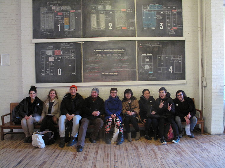 Group photo of printmaking and publication class