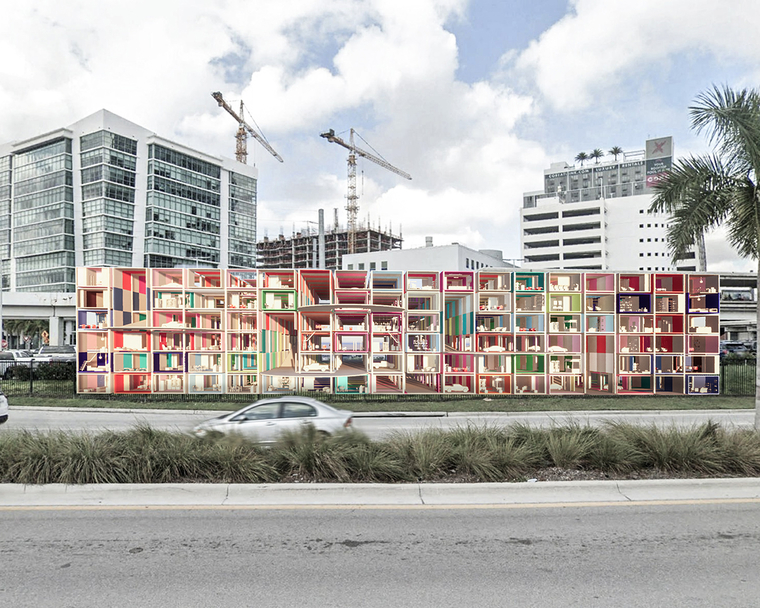 Rendering of a complex building