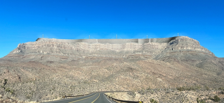 Artificial machinic mesa atop a natural mesa. 