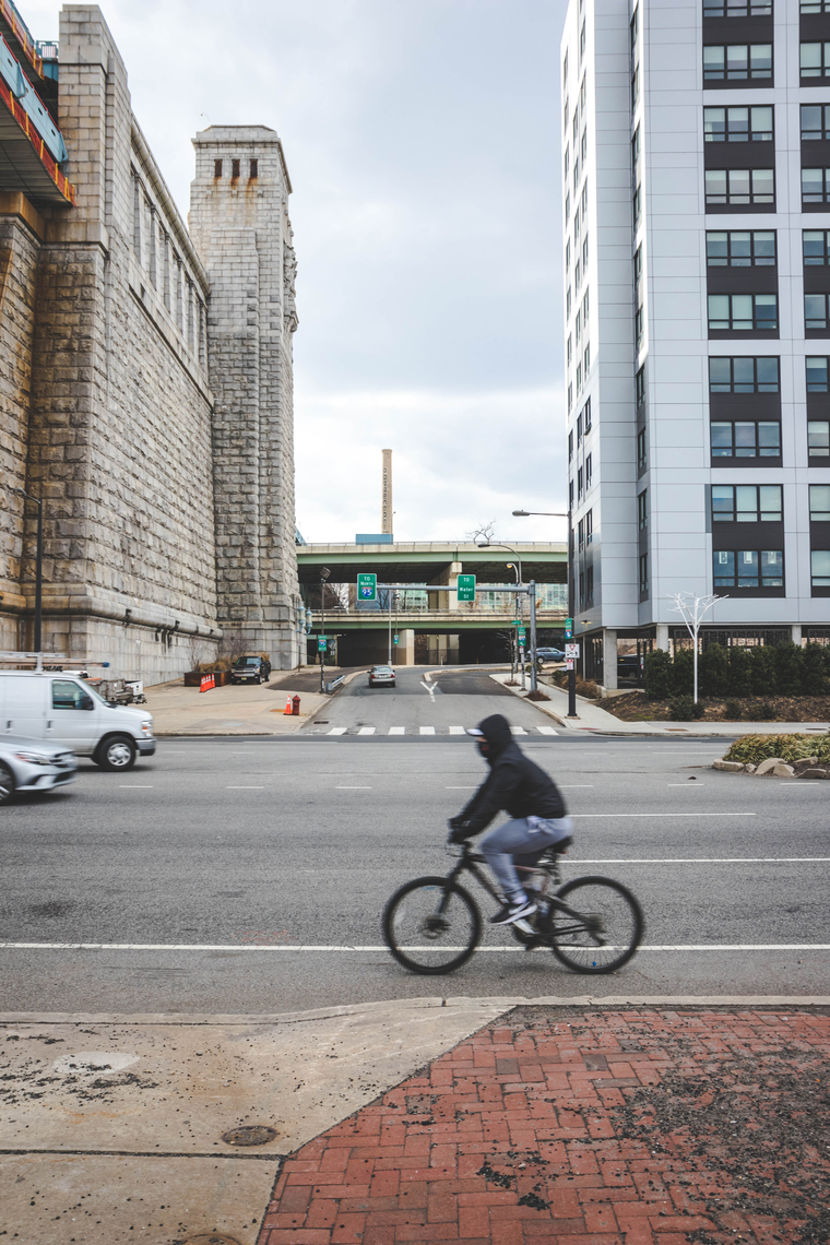 A man riding a bike on a bike trail