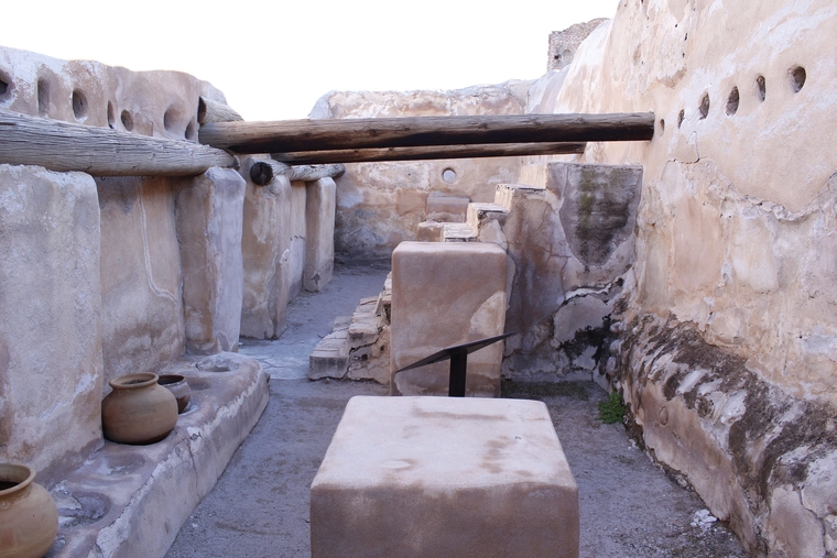 Courtyard in large adobe dwelling