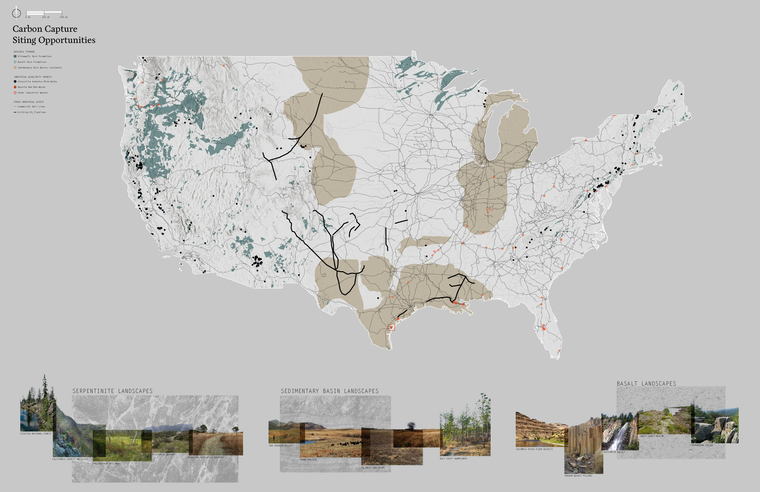 Map of carbon capture siting opportunities in the United States