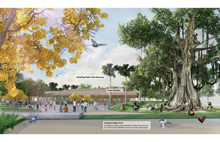 The huge iconic ceiba plaza will inherit the memory and increase the sense of identity
