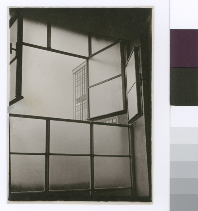 Historic windows of the Bauhaus Dessau.