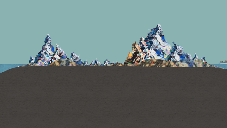 Rendering of a mountain chain