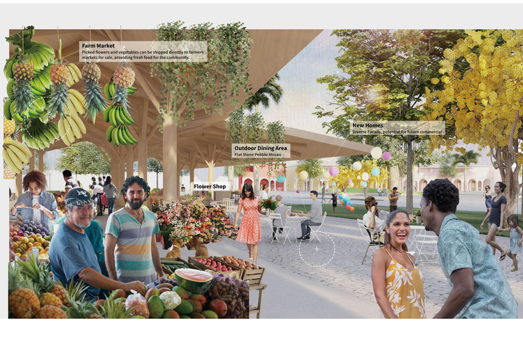 The new farmers' market will not only become the place for trading the fresh products locally but also a village gathering space