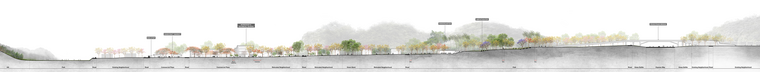 Carefully selected local vegetation shapes a continuous compelling public realm and defines a series of unique spatial sequence