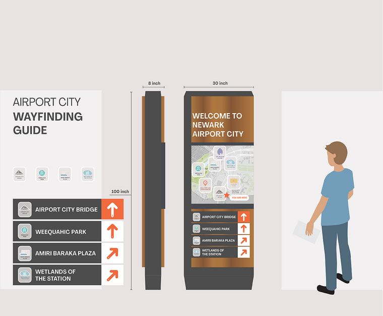 Rendering of the wayfinding design 