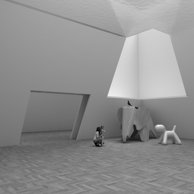 Gallery interior rendering