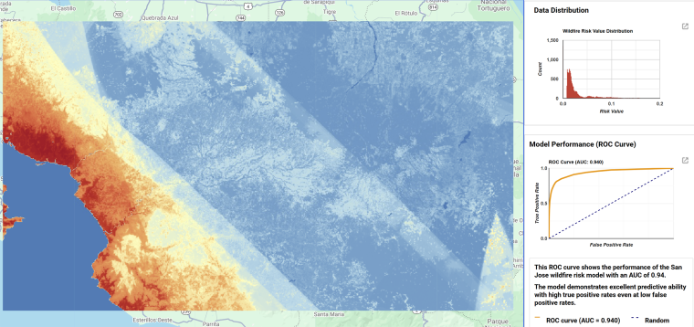Wildfire risk map
