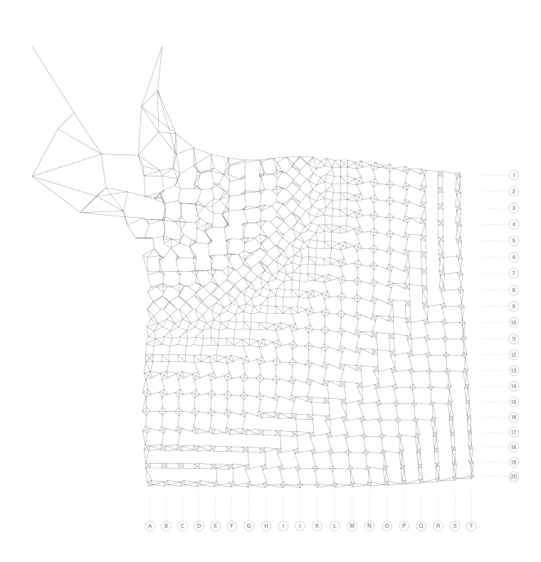 Inspired by Wachsmann's LOM, this matrix of scalar rotations became the beginning of our plan.